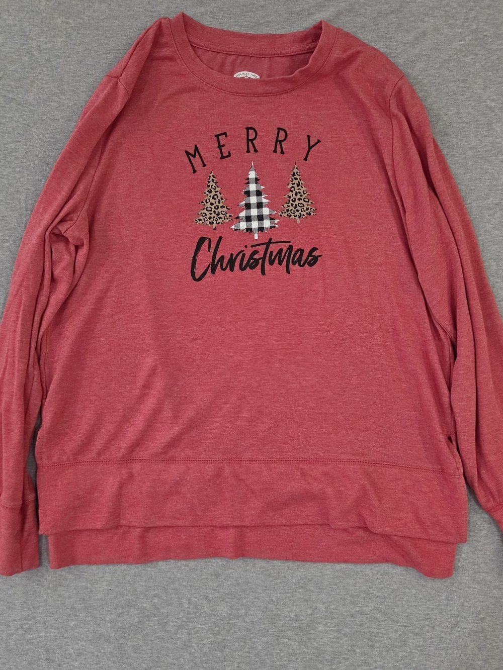 Merry Christmas Red Lightweight Holiday Sweatshirt - Cozy Women's Pullover-Lrg